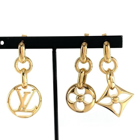LOUIS VUITTON Gold Earrings - Picture 1 of 6